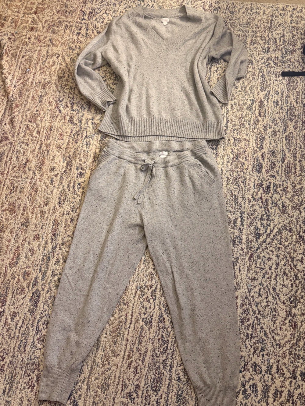 stars above Speckled Light Gray Knit Sweater & Drawstring Joggers Set